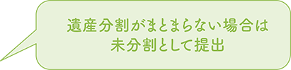 遺産分割がまとまらない場合は未分割として提出